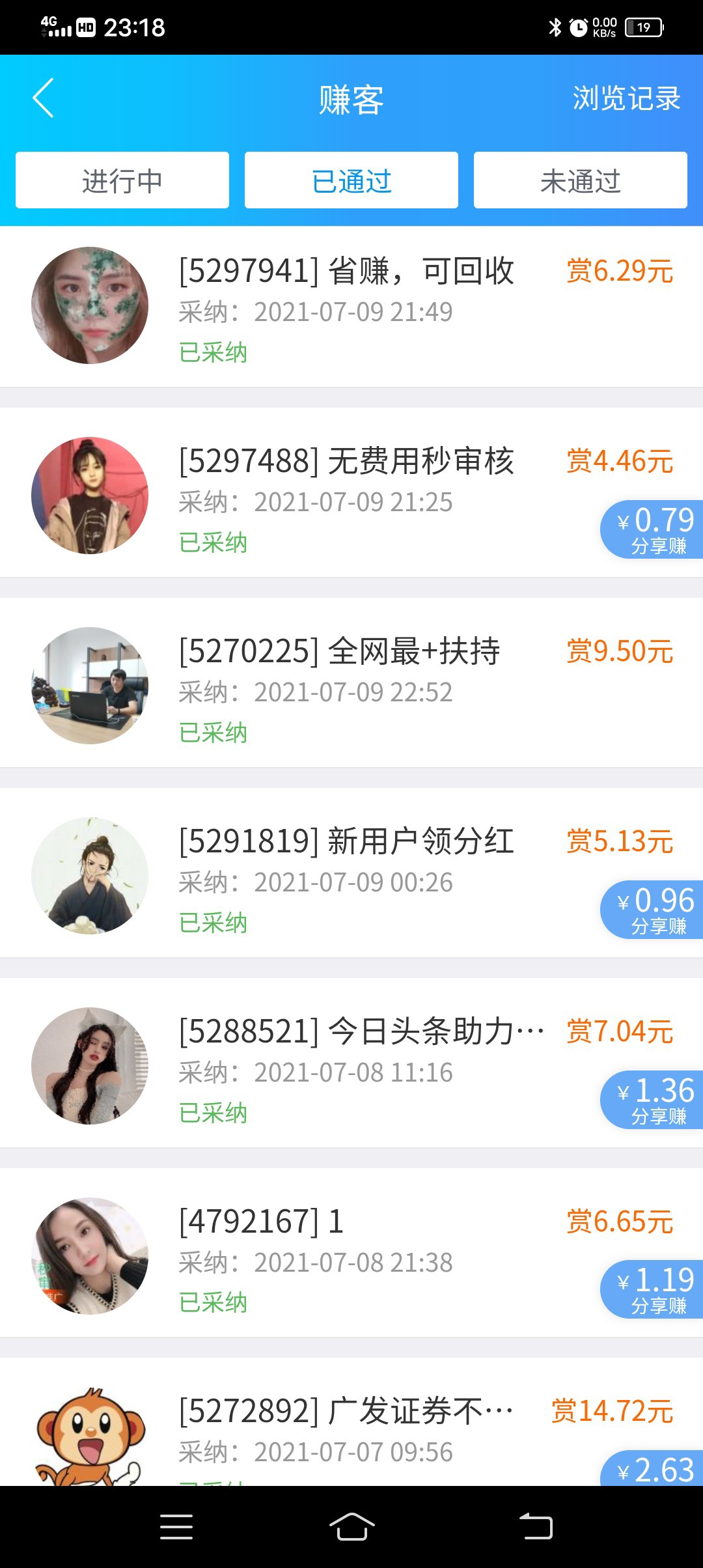 薅的不容易呀！七天薅了几百块钱了！






64 / 作者:沐殇 / 