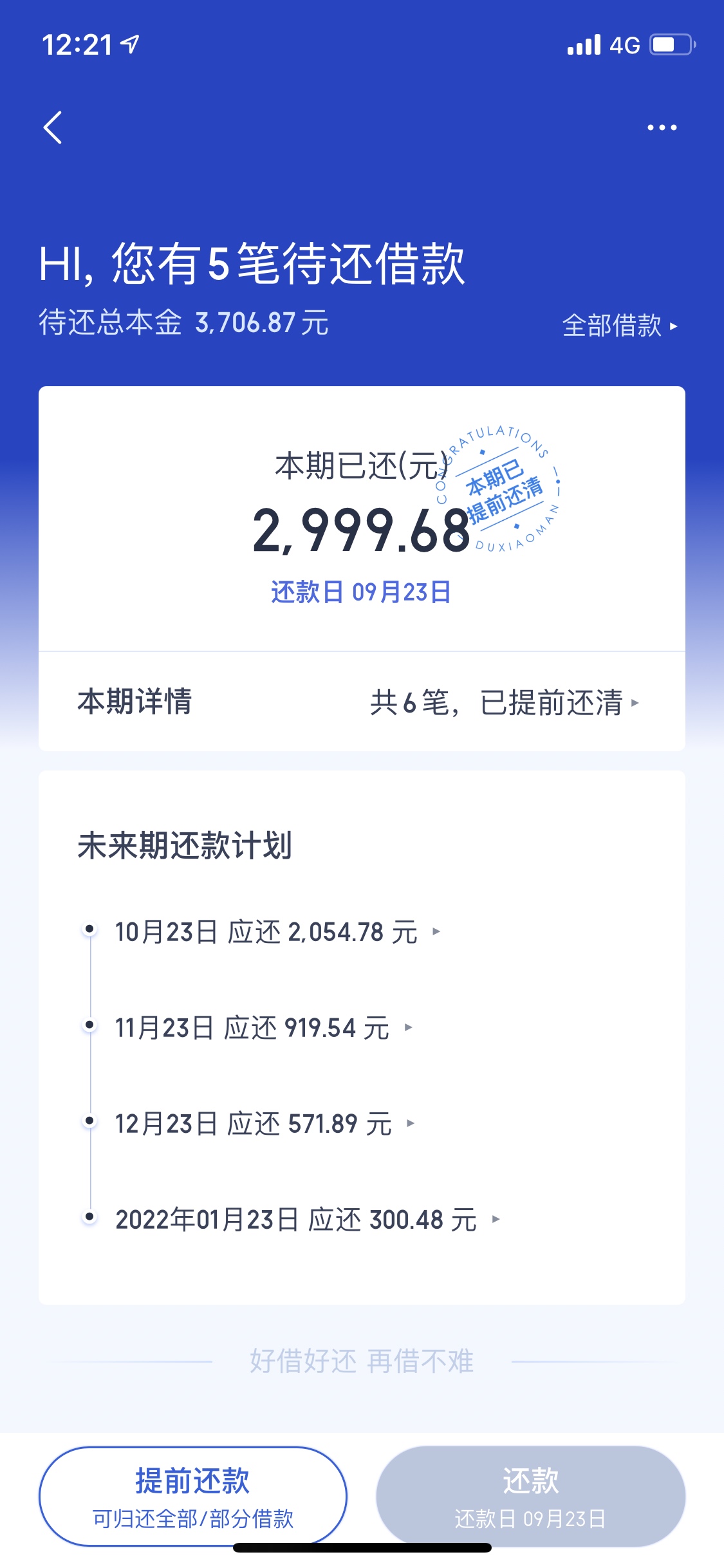 一路走来不容易，从最先的17000额度到27000额度，再到降额到5500，终于还剩三个月要还81 / 作者:11341 / 