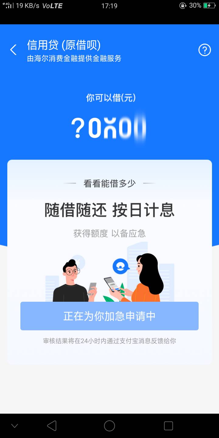 之前借呗3万2额度，逾期半年多，后来陆陆续续还清完了。狗分也从原来的680多掉到400多71 / 作者:从此陌路丶 / 