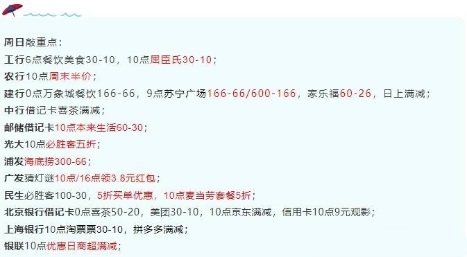 2月27日周日，农行5折券、民生5折麦当劳T餐、广发3.8还款红包等！


周日敲重点：
工16 / 作者:微LYBGH001 / 