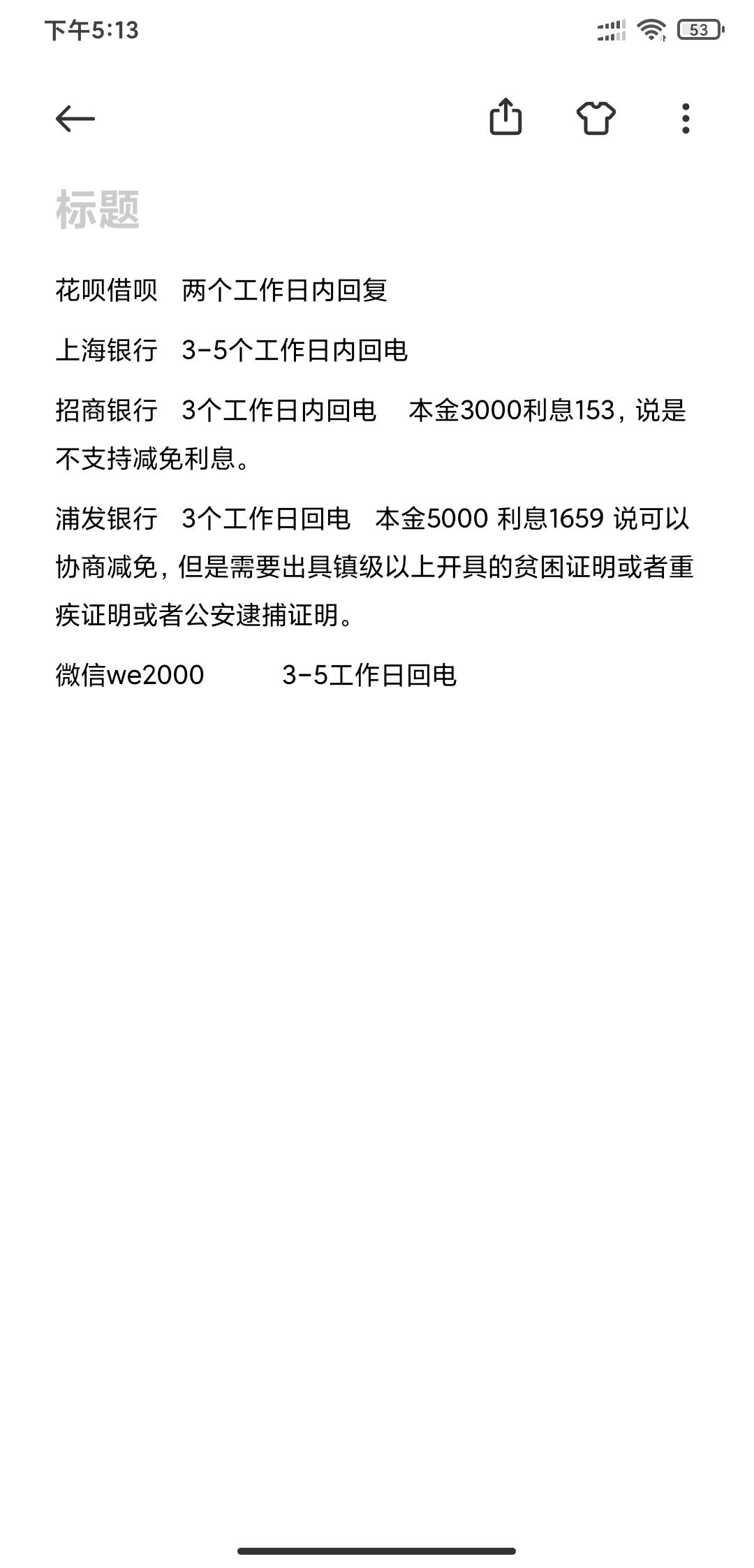 哪些是能够协商下来的呢，浦发逾期一百多天，5000本金利息1600+居然跟我说合理合法

10 / 作者:hdhdjfkf / 