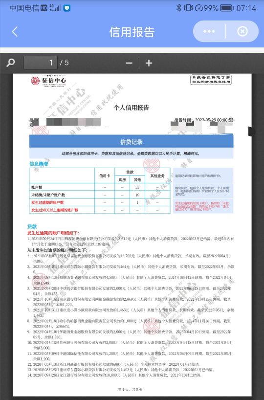 老哥们，33个账户1逾期，5页信用报告报告，最近半年毛都没下，这是不是废了？要多久才54 / 作者:肩上蜻蜓 / 