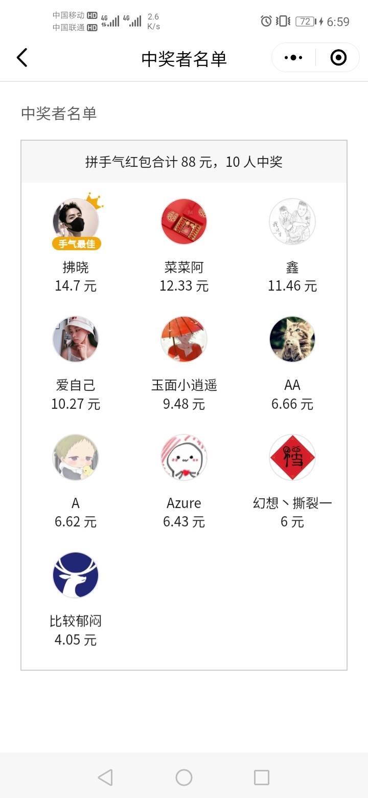 没了3k发个红包庆祝下。
100份，10个包共88.愿意抽就抽，不中的别举报我

57 / 作者:888000lxL / 