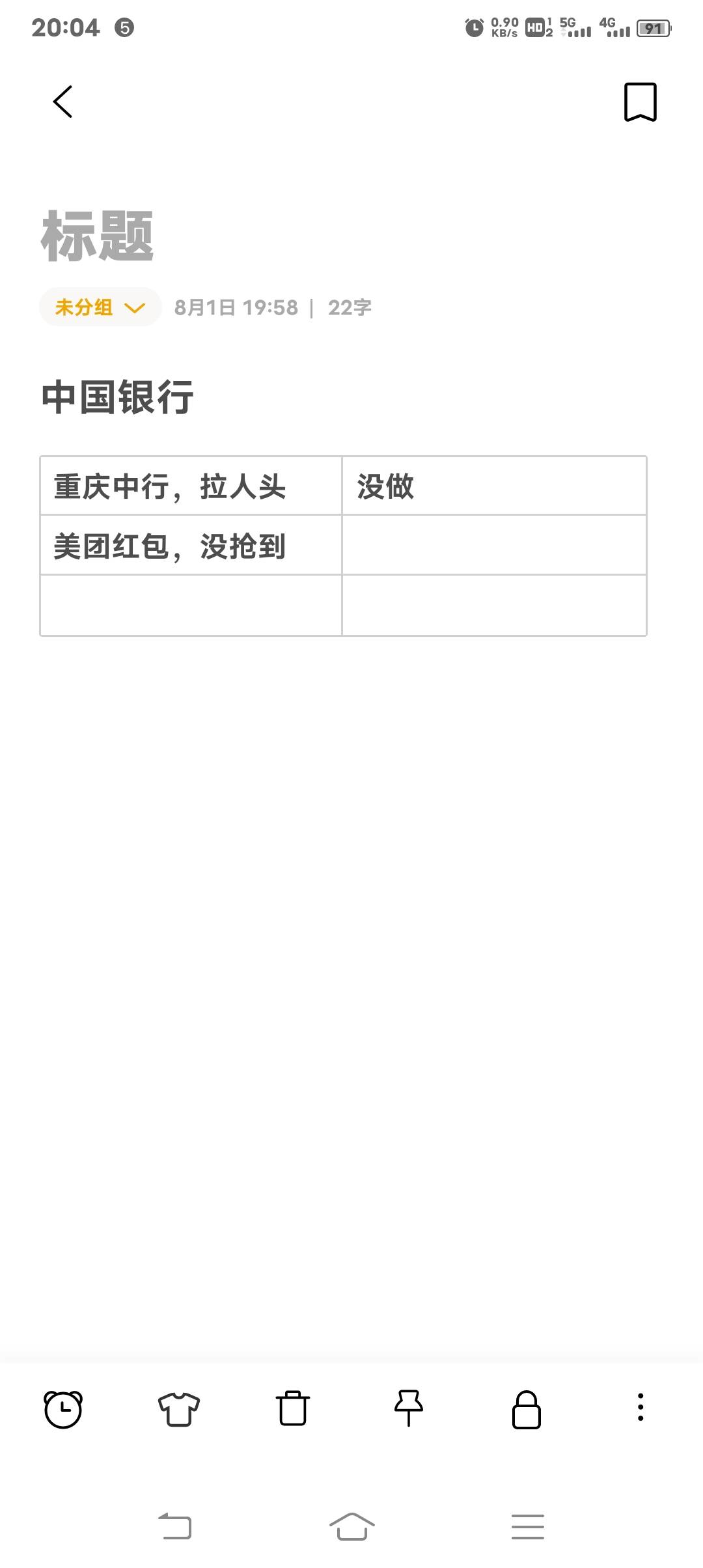 今日份总结，看图。觉得有用点个赞吧
1.农行64
2.工商38
3.交通28
4.建设8
5.中银0
6.41 / 作者:Gratitudea / 