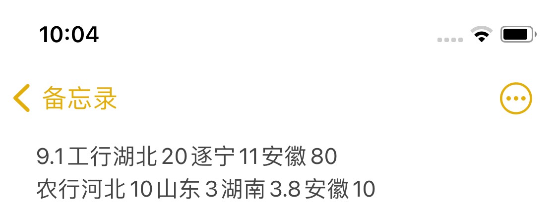 今天就搞了这么多！最晚工行天津撸不了，现在安徽也黄了，融e借也没有水！不说了、准87 / 作者:不提A6不改名 / 