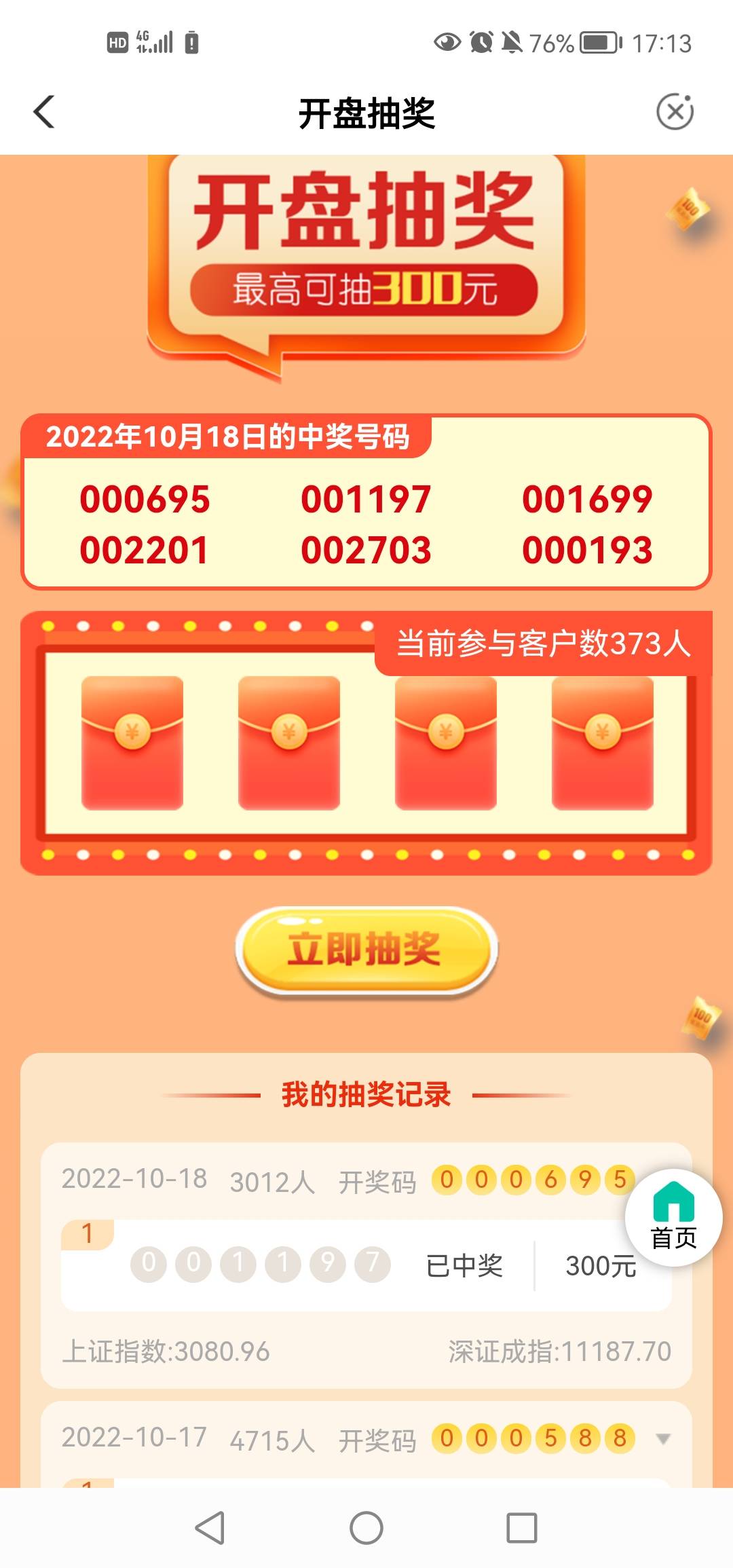 我靠？我也中了300大毛

87 / 作者:兔兔兔免 / 