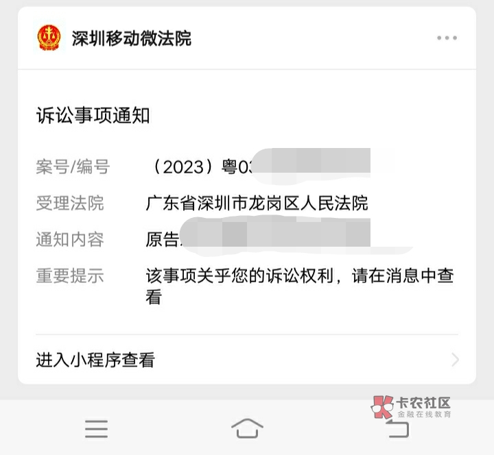 被网友起诉了，是真的，求助万能老哥
还是2020年在深圳的时候借的，昨天突然被起诉，5 / 作者:蜂硪耗司马 / 