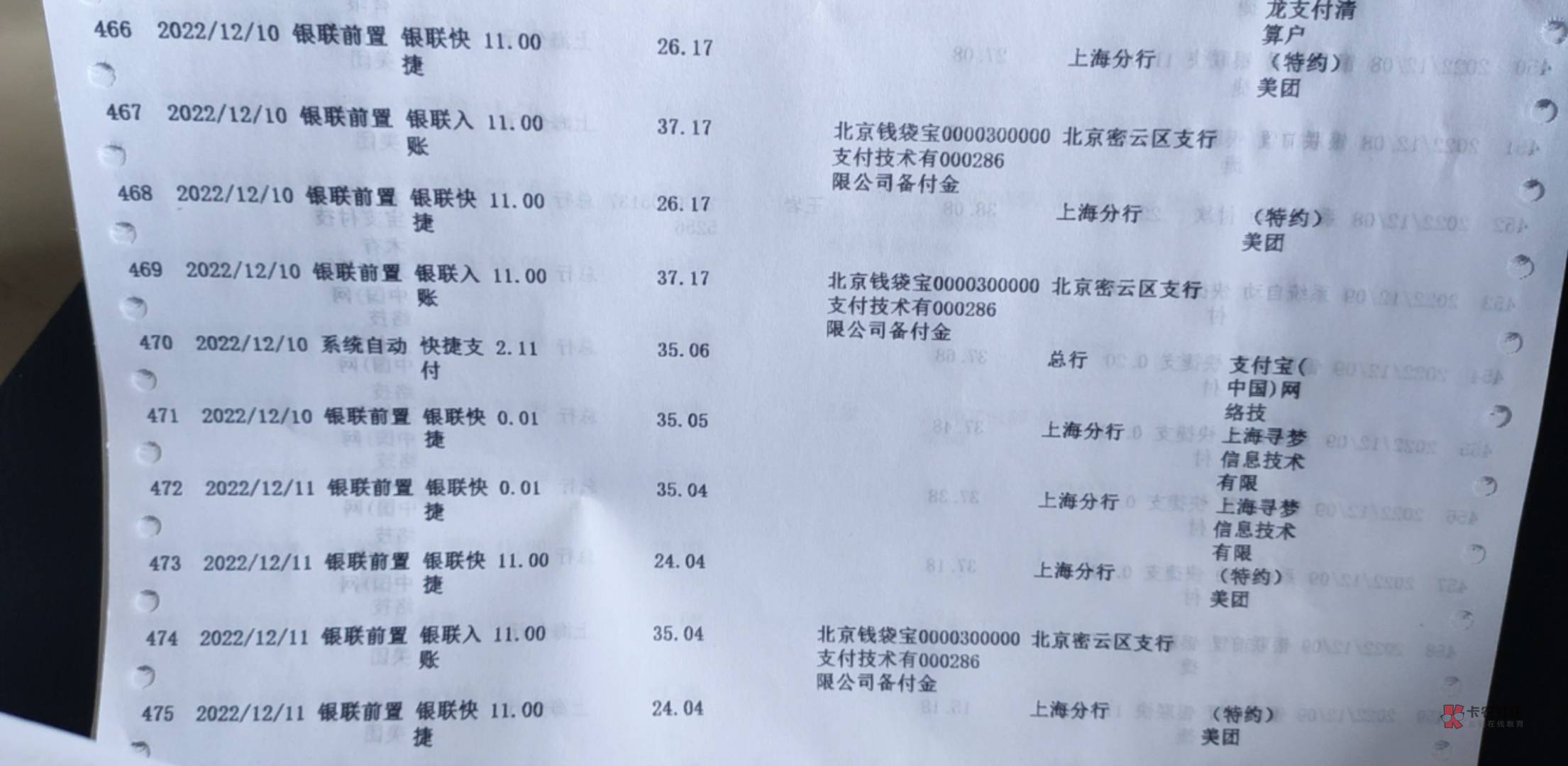 12378打不通，邮政非柜是解不了了，打了流水我一看傻眼了，全是当初刷那个云闪付，有23 / 作者:是夜瞳呀 / 