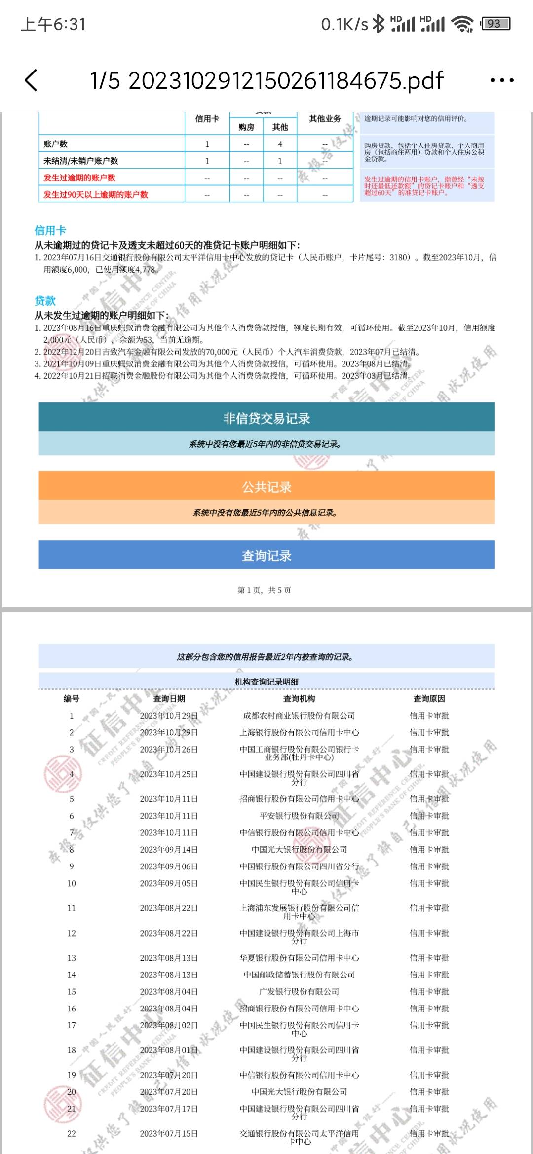 这样的信用报告废了吗？为啥我抖音白条的分付不显示?而且干啥都秒拒，我对额度这些又55 / 作者:是露露的露 / 