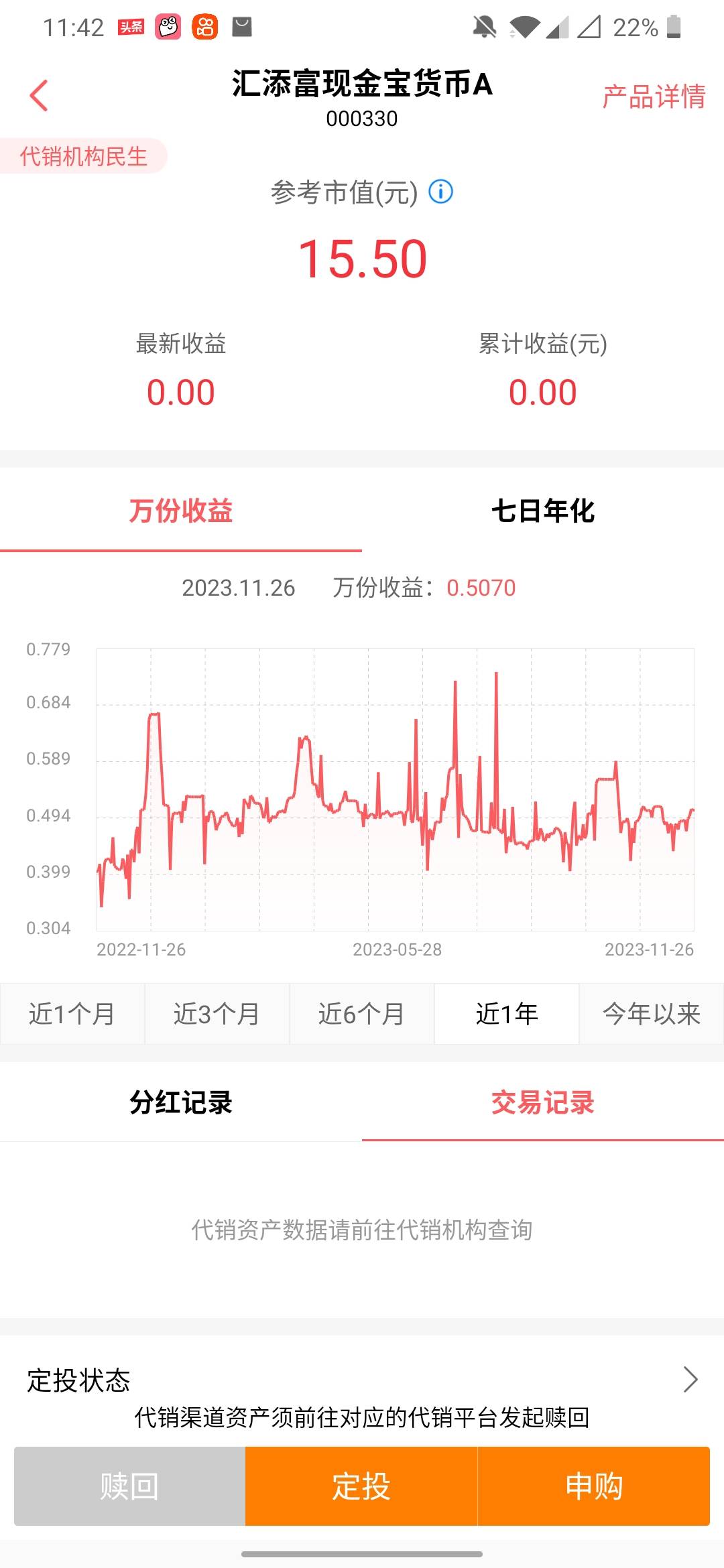 汇添富里面这个民生代销是啥，不知道为啥有15毛


41 / 作者:想回家看看 / 