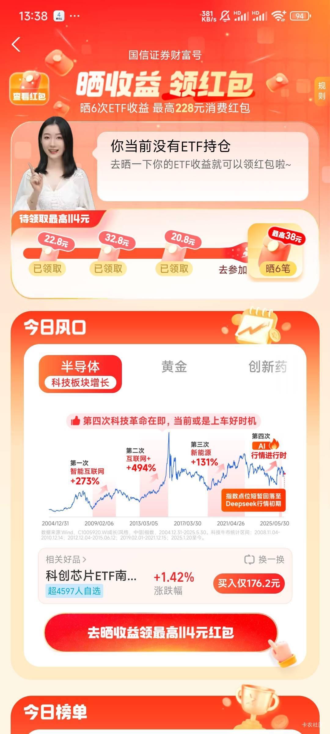 支付宝国信晒6次EFT收益，上次搞过38的，这次能给吗还是6次太诱人了44 / 作者:留学生 / 