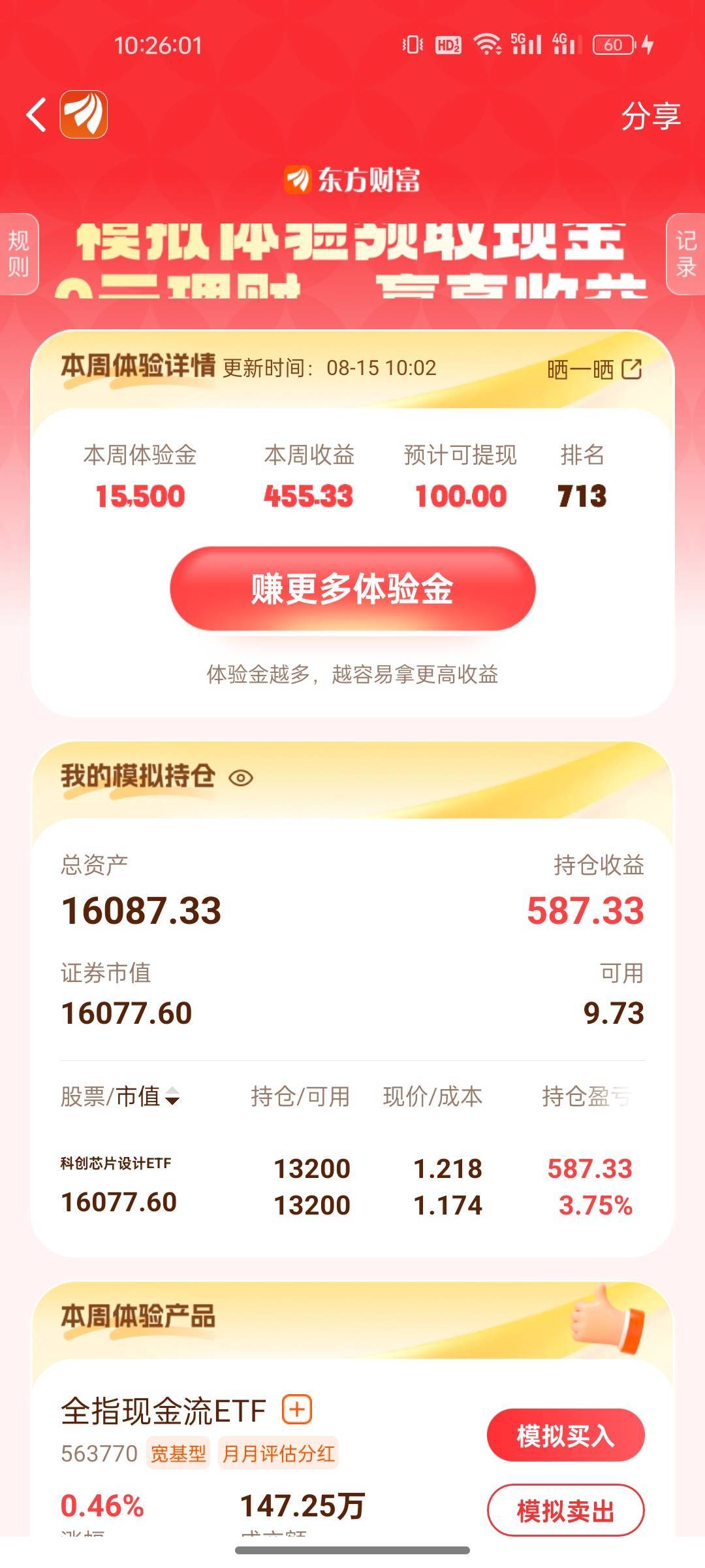 东方财富这个体验金星期三买的有收益了，需要卖出吗?


76 / 作者:晶露110 / 