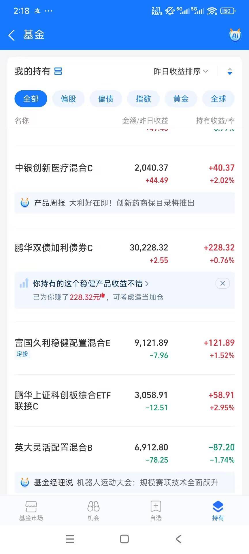 孩子们  我支付宝真买了     今天全涨疯了   这些股基   

74 / 作者:卡农大学 / 