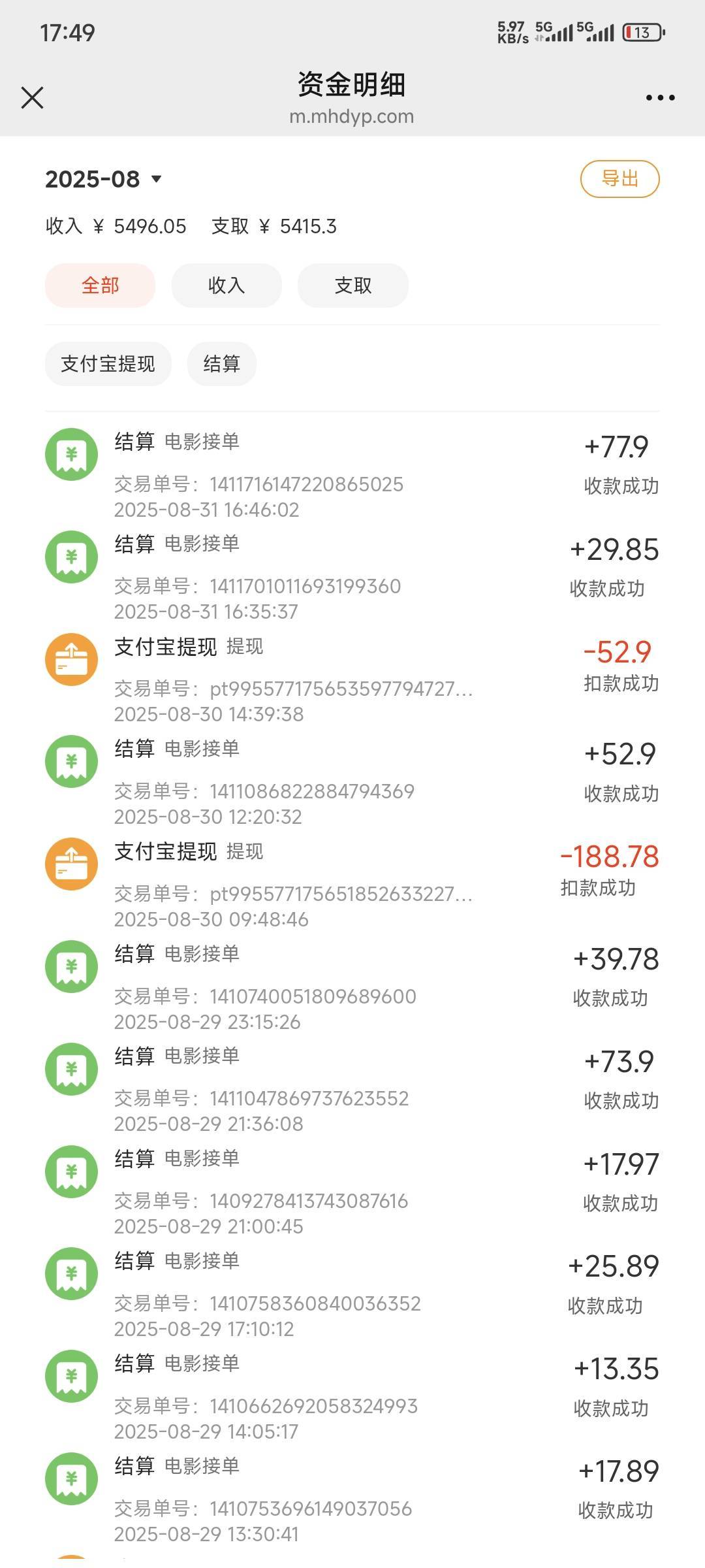 不知不觉，电影票流水都5000多了


84 / 作者:卡农豆包 / 