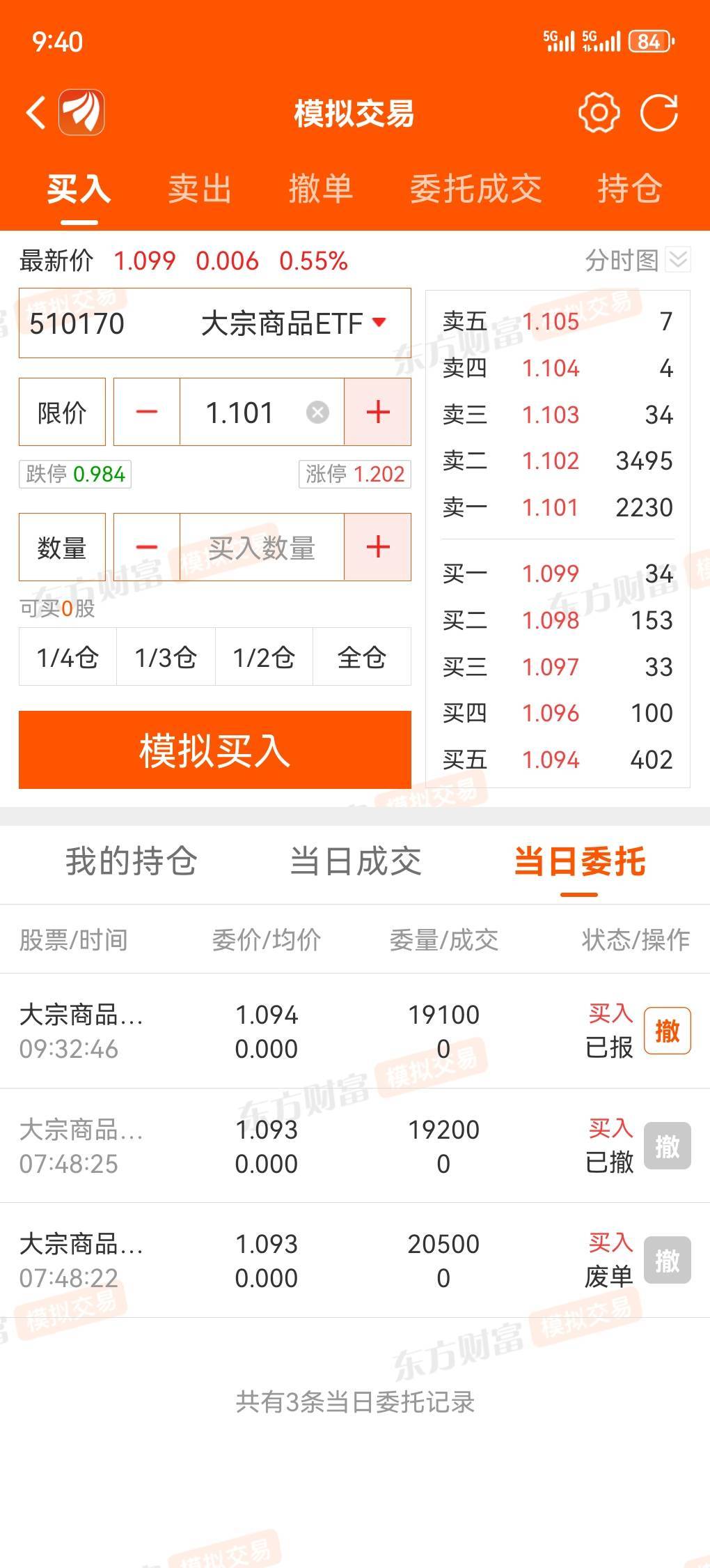 老哥，为啥买不进去，一直还在委托，啥问题

1 / 作者:随遇如安 / 