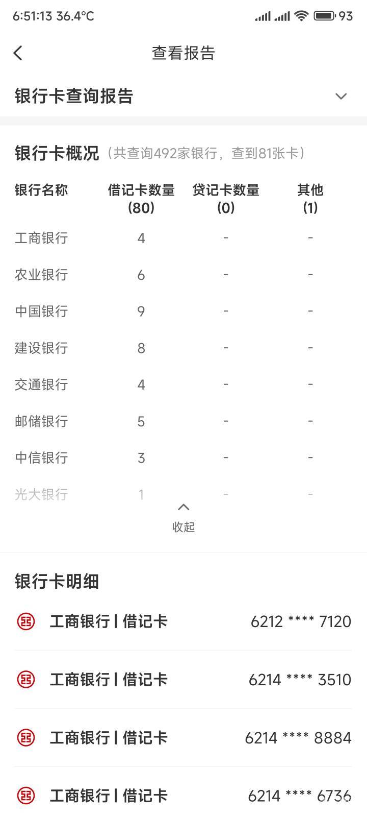 有7张没识别到，每家银行只算一张，我目前开了46张

5 / 作者:你没那么爱我 / 