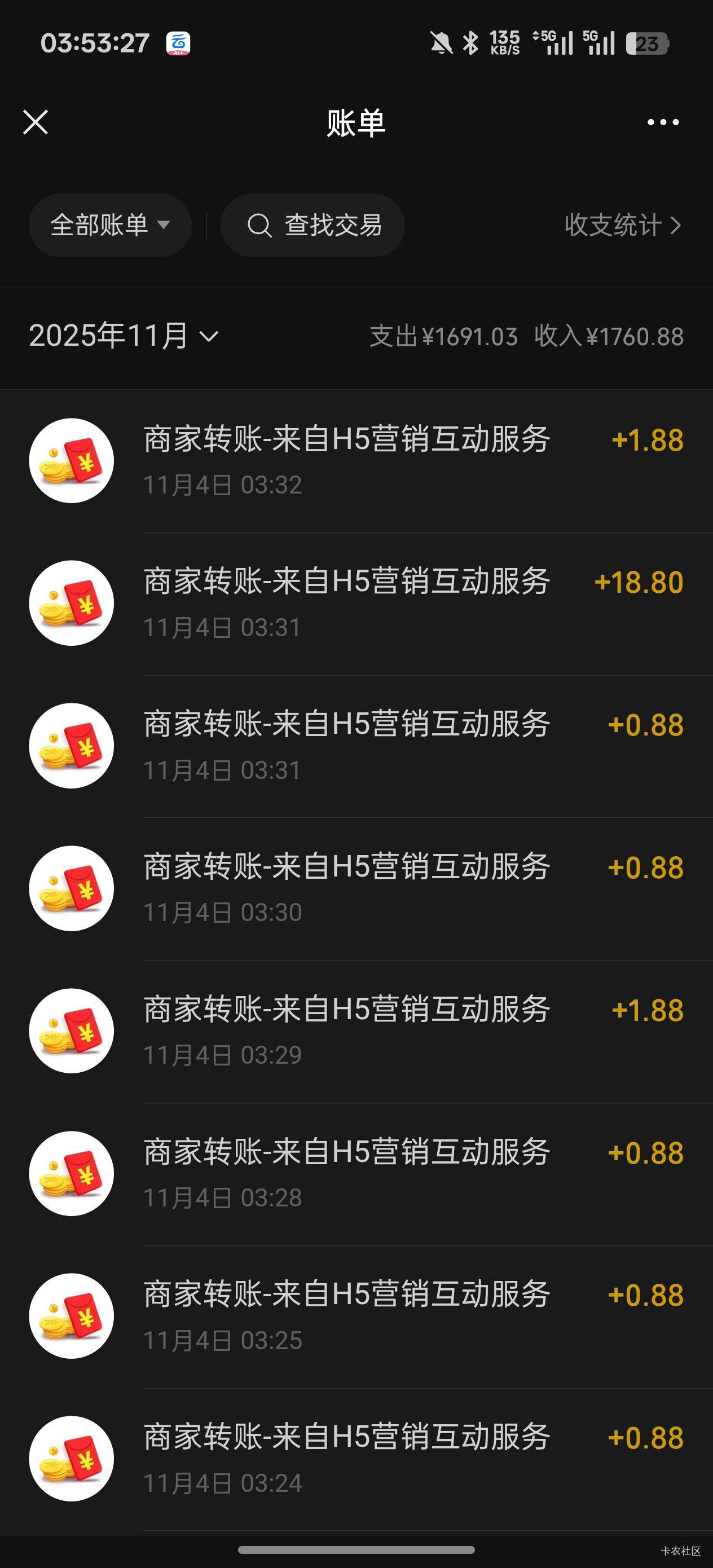 感谢老哥，看着就开心，美滋滋，明天早餐钱有了

45 / 作者:老哥只爱卡农 / 