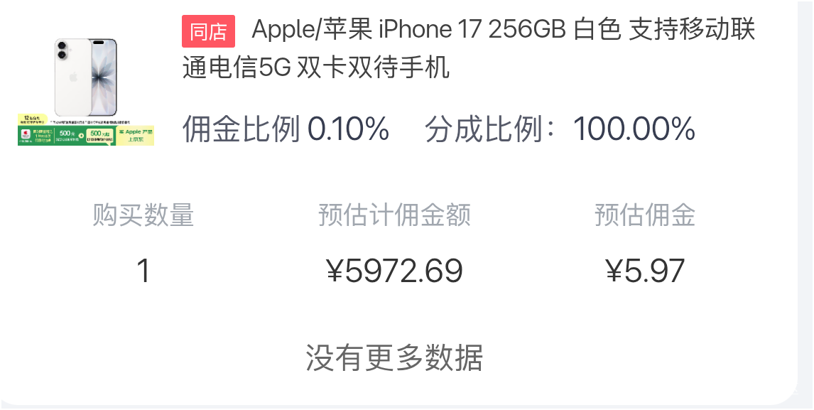 买一台苹果，返6毛，这也太小气了吧。以前买15都是返5000多豆子

95 / 作者:我二弟天下无敌 / 