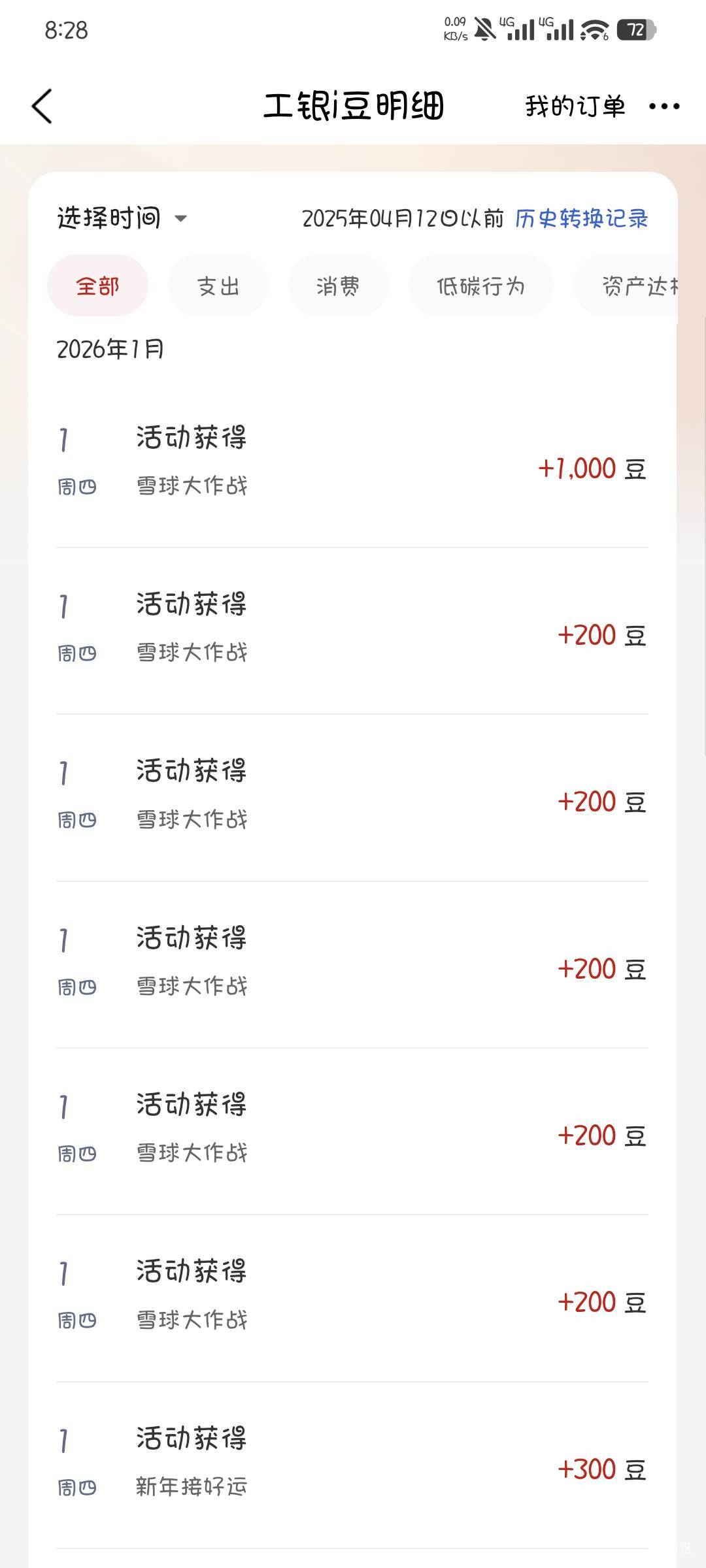 工行I豆乐园最后一个任务显示中的5000豆，但是只给了1000豆，这是什么说法

74 / 作者:撸口狂魔1996 / 