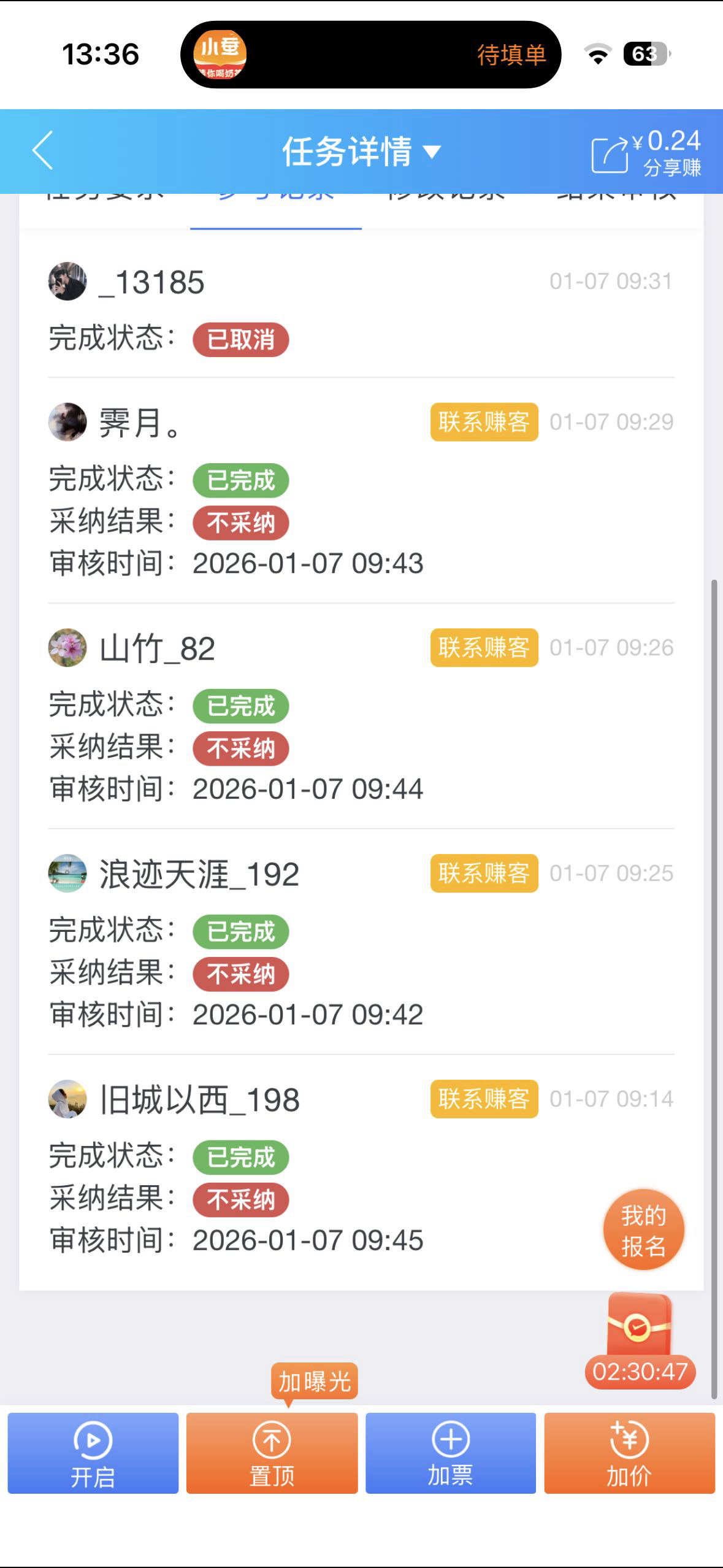 早上放的一单中信全是骗单的，添加时间都2025的还敢来提交，九点发布的任务，截图是早79 / 作者:过头了34 / 