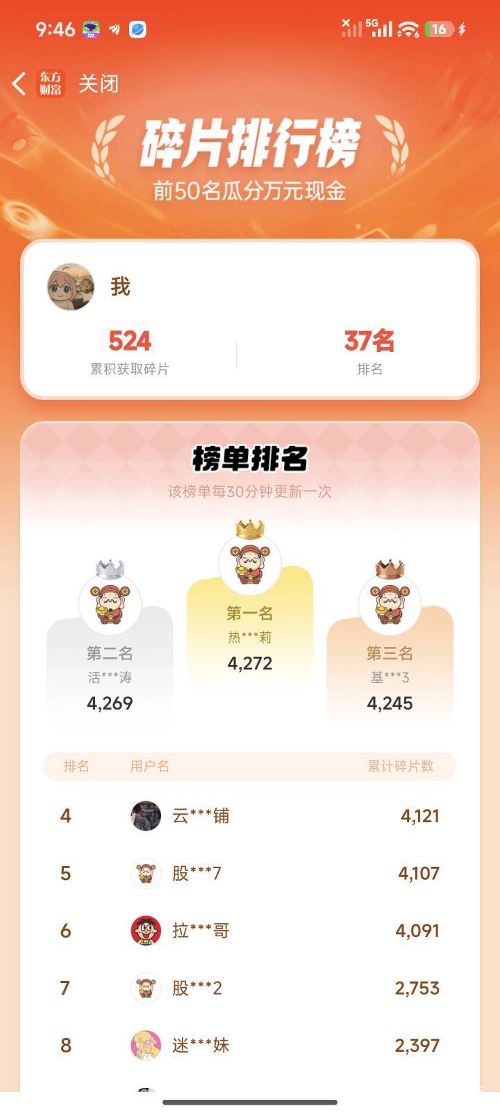 东方财富这种排行榜奖励要等多久啊，饿死了

69 / 作者:暖风归去 / 