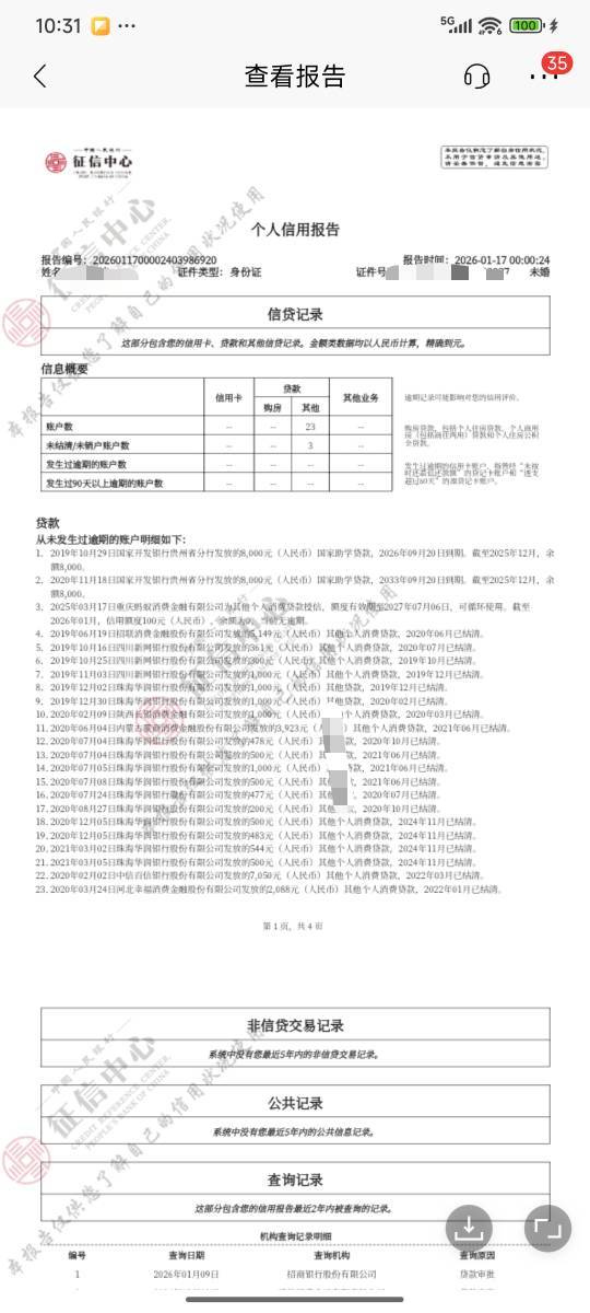 碰瓷招商信用卡，附带征信截图。有希望吗




24 / 作者:抠脚玉洁 / 