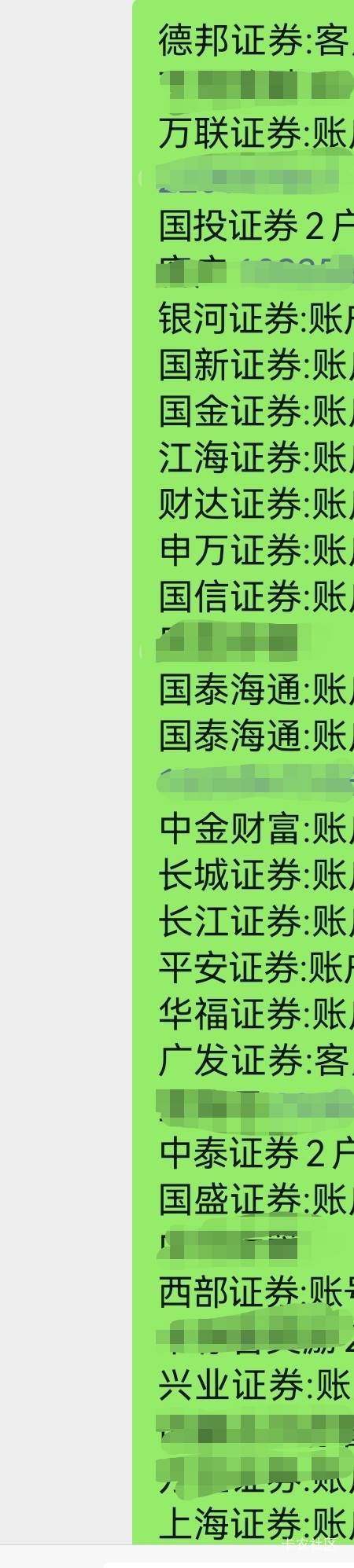 这是45个证券，补下还有:华龙，中信，浙商，华林，粤开，财通，华西，太平洋，信达，89 / 作者:花落知多少123 / 