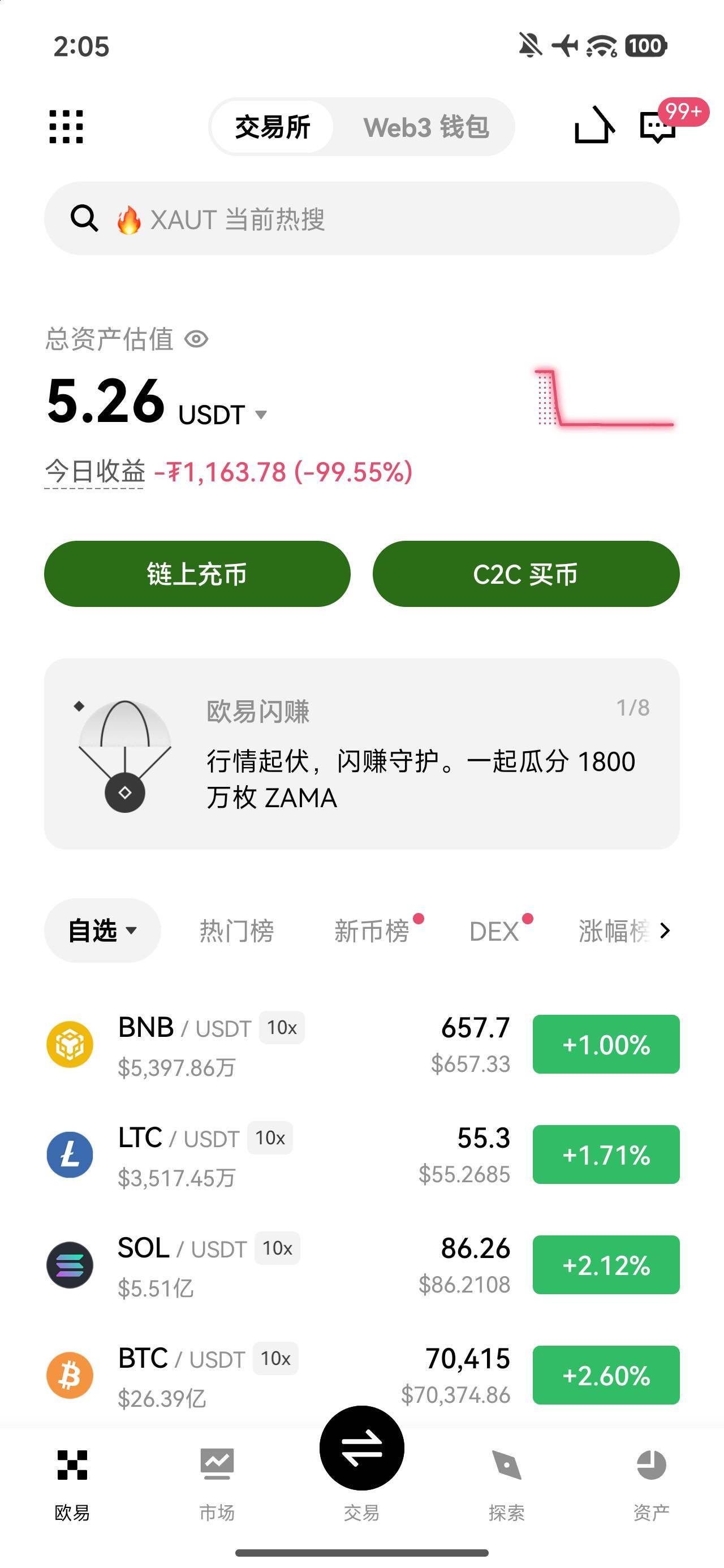 在玩合约，我.，此贴为证！

72 / 作者:时光静好。 / 