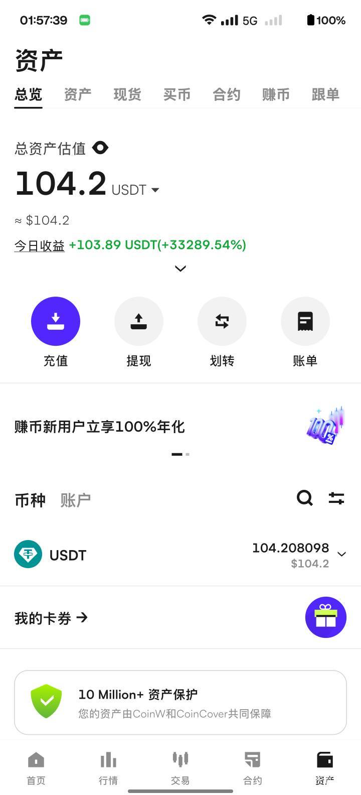 送的体验金，本来都打算归零卸载软件了，结果半夜拉升，直接吃上了，现在又感觉不甘心66 / 作者:曦不流仔 / 